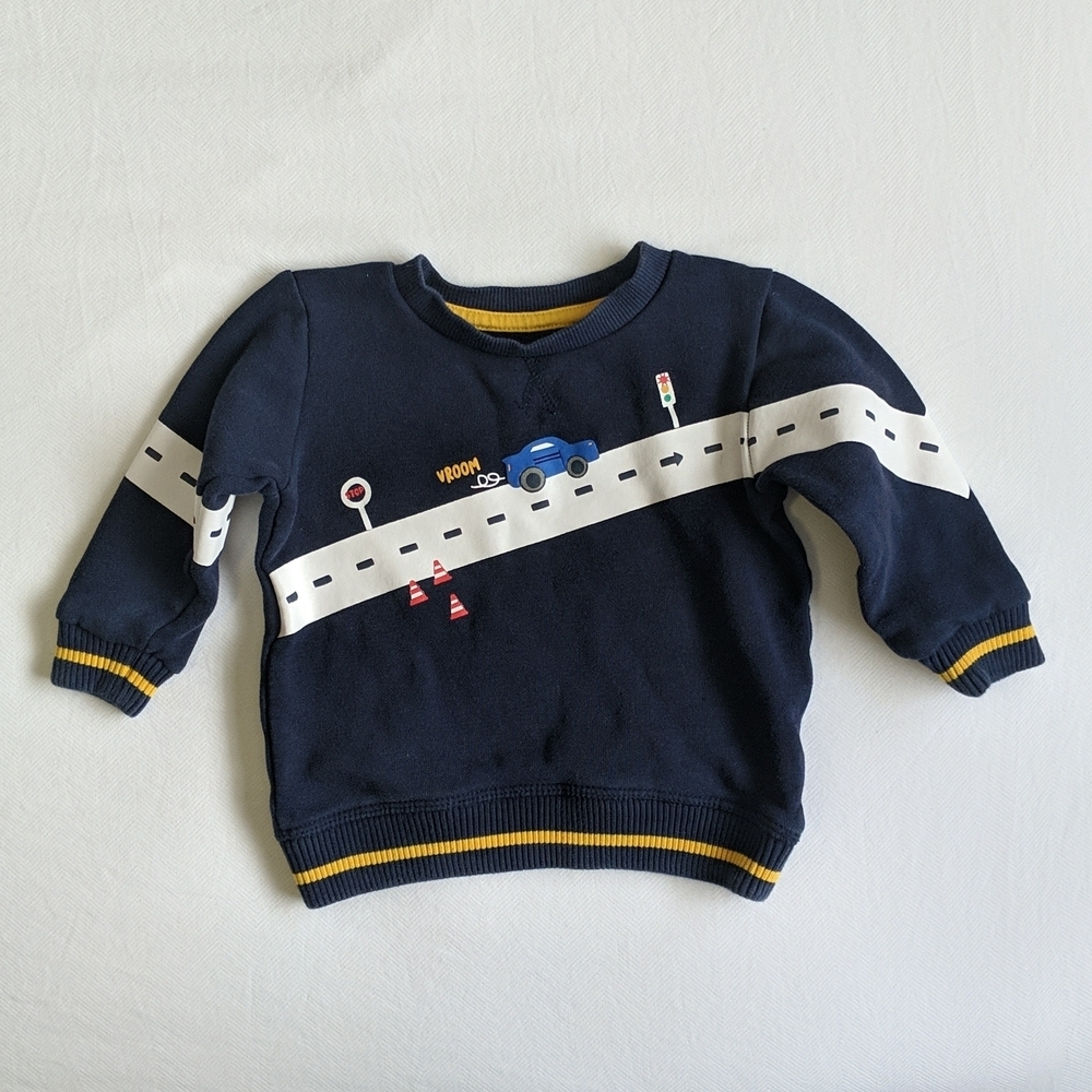 george car graphic crewneck sweatshirt 6-12 months baby boy